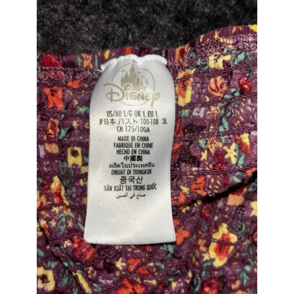 Disney‎ parks Floral Princess print shorts & crop top set- Large 0573